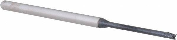 Accupro - 0.07", 0.105" LOC, 1/8" Shank Diam, 2-1/2" OAL, 3 Flute, Solid Carbide Square End Mill - Single End, AlTiN Finish, Spiral Flute, 30° Helix, Centercutting, Right Hand Cut, Right Hand Flute, Series Miniature - USA Tool & Supply