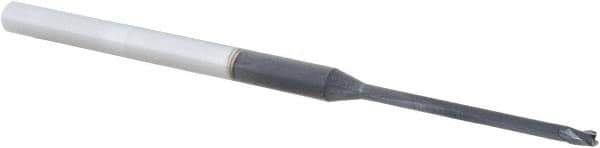 Accupro - 0.06", 0.09" LOC, 1/8" Shank Diam, 2-1/2" OAL, 3 Flute, Solid Carbide Square End Mill - Single End, AlTiN Finish, Spiral Flute, 30° Helix, Centercutting, Right Hand Cut, Right Hand Flute, Series Miniature - USA Tool & Supply