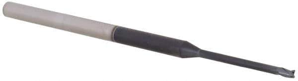 Accupro - 0.06", 0.09" LOC, 1/8" Shank Diam, 2-1/2" OAL, 3 Flute, Solid Carbide Square End Mill - Single End, AlTiN Finish, Spiral Flute, 30° Helix, Centercutting, Right Hand Cut, Right Hand Flute, Series Miniature - USA Tool & Supply