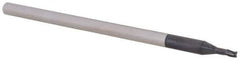 Accupro - 0.06", 0.09" LOC, 1/8" Shank Diam, 2-1/2" OAL, 3 Flute, Solid Carbide Square End Mill - Single End, AlTiN Finish, Spiral Flute, 30° Helix, Centercutting, Right Hand Cut, Right Hand Flute, Series Miniature - USA Tool & Supply