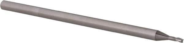Accupro - 0.05", 0.075" LOC, 1/8" Shank Diam, 2-1/2" OAL, 3 Flute, Solid Carbide Square End Mill - Single End, AlTiN Finish, Spiral Flute, 30° Helix, Centercutting, Right Hand Cut, Right Hand Flute, Series Miniature - USA Tool & Supply