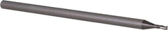 Accupro - 0.05", 0.075" LOC, 1/8" Shank Diam, 2-1/2" OAL, 3 Flute, Solid Carbide Square End Mill - Single End, Uncoated, Spiral Flute, 30° Helix, Centercutting, Right Hand Cut, Right Hand Flute, Series Miniature - USA Tool & Supply