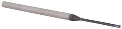 Accupro - 0.05", 0.075" LOC, 1/8" Shank Diam, 2-1/2" OAL, 3 Flute, Solid Carbide Square End Mill - Single End, AlTiN Finish, Spiral Flute, 30° Helix, Centercutting, Right Hand Cut, Right Hand Flute, Series Miniature - USA Tool & Supply