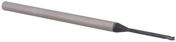 Accupro - 0.05", 0.075" LOC, 1/8" Shank Diam, 2-1/2" OAL, 3 Flute, Solid Carbide Square End Mill - Single End, AlTiN Finish, Spiral Flute, 30° Helix, Centercutting, Right Hand Cut, Right Hand Flute, Series Miniature - USA Tool & Supply