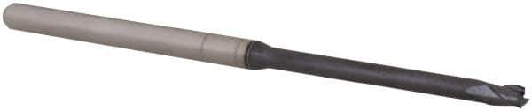 Accupro - 3/32", 0.139" LOC, 1/8" Shank Diam, 2-1/2" OAL, 3 Flute, Solid Carbide Square End Mill - Single End, AlTiN Finish, Spiral Flute, 30° Helix, Centercutting, Right Hand Cut, Right Hand Flute, Series Miniature - USA Tool & Supply