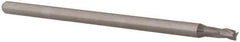 Accupro - 3/32", 0.139" LOC, 1/8" Shank Diam, 2-1/2" OAL, 3 Flute, Solid Carbide Square End Mill - Single End, Uncoated, Spiral Flute, 30° Helix, Centercutting, Right Hand Cut, Right Hand Flute, Series Miniature - USA Tool & Supply