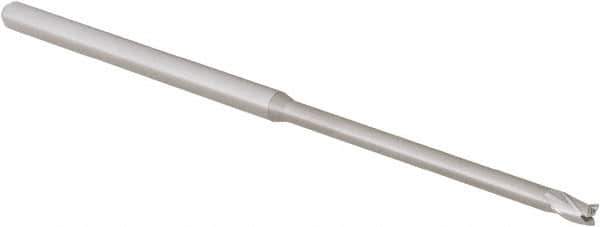 Accupro - 3/32", 0.139" LOC, 1/8" Shank Diam, 3" OAL, 3 Flute, Solid Carbide Square End Mill - Single End, Uncoated, Spiral Flute, 30° Helix, Centercutting, Right Hand Cut, Right Hand Flute, Series Miniature - USA Tool & Supply