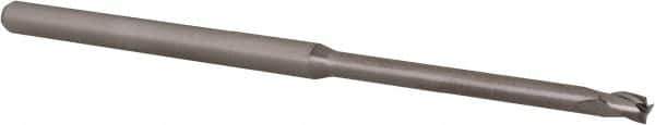 Accupro - 3/32", 0.139" LOC, 1/8" Shank Diam, 2-1/2" OAL, 3 Flute, Solid Carbide Square End Mill - Single End, Uncoated, Spiral Flute, 30° Helix, Centercutting, Right Hand Cut, Right Hand Flute, Series Miniature - USA Tool & Supply