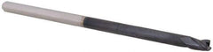 Accupro - 1/8", 0.187" LOC, 1/8" Shank Diam, 2-1/2" OAL, 3 Flute, Solid Carbide Square End Mill - Single End, AlTiN Finish, Spiral Flute, 30° Helix, Centercutting, Right Hand Cut, Right Hand Flute, Series Miniature - USA Tool & Supply