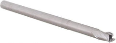 Accupro - 3/16", 0.281" LOC, 3/16" Shank Diam, 3" OAL, 3 Flute, Solid Carbide Square End Mill - Single End, Uncoated, Spiral Flute, 30° Helix, Centercutting, Right Hand Cut, Right Hand Flute, Series Miniature - USA Tool & Supply