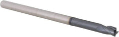 Accupro - 1/4", 3/8" LOC, 1/4" Shank Diam, 4" OAL, 3 Flute, Solid Carbide Square End Mill - Single End, AlTiN Finish, Spiral Flute, 30° Helix, Centercutting, Right Hand Cut, Right Hand Flute, Series Miniature - USA Tool & Supply