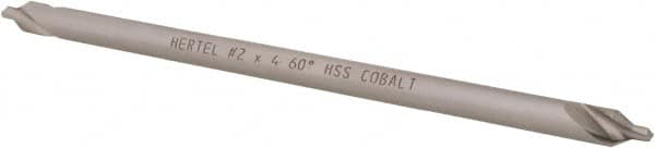 Hertel - #2 Plain Cut 60° Incl Angle Cobalt Combo Drill & Countersink - USA Tool & Supply