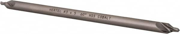 Hertel - #3 Plain Cut 60° Incl Angle Cobalt Combo Drill & Countersink - USA Tool & Supply