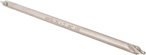 Hertel - #2 Plain Cut 60° Incl Angle High Speed Steel Combo Drill & Countersink - USA Tool & Supply