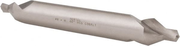 Hertel - #8 Plain Cut 60° Incl Angle Cobalt Combo Drill & Countersink - USA Tool & Supply