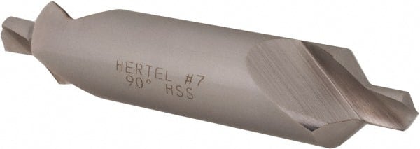 Hertel - #7 Plain Cut 90° Incl Angle High Speed Steel Combo Drill & Countersink - USA Tool & Supply