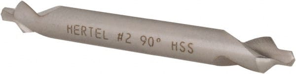 Hertel - #2 Plain Cut 90° Incl Angle High Speed Steel Combo Drill & Countersink - USA Tool & Supply