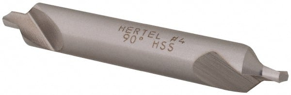 Hertel - #4 Plain Cut 90° Incl Angle High Speed Steel Combo Drill & Countersink - USA Tool & Supply