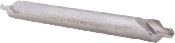 Hertel - #6 Plain Cut 90° Incl Angle High Speed Steel Combo Drill & Countersink - USA Tool & Supply