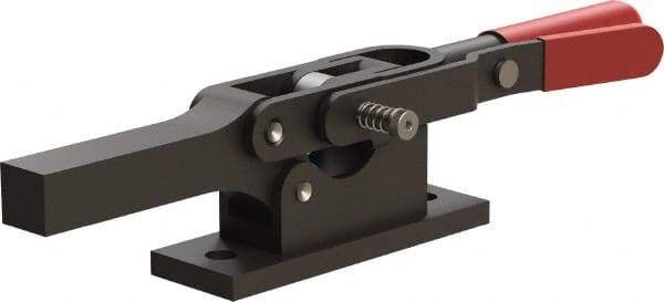 De-Sta-Co - 1,299 Lb Holding Capacity, Horizontal Handle, Manual Hold Down Toggle Clamp - 69° Handle Movement, 90° Bar Opening, Solid Bar, Flanged Base, Oxide Finish, Forged Alloy Steel - USA Tool & Supply