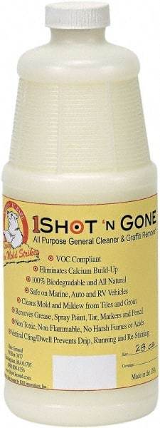 Bare Ground Solutions - 28oz of 1 Shot Graffiti Remover & Cleaner - 1 Shot Graffiti Remover is a 100% biodegradable and all-natural cleaner removes grease, spray paint, tar, markers and pencil from hard surfaces. - USA Tool & Supply