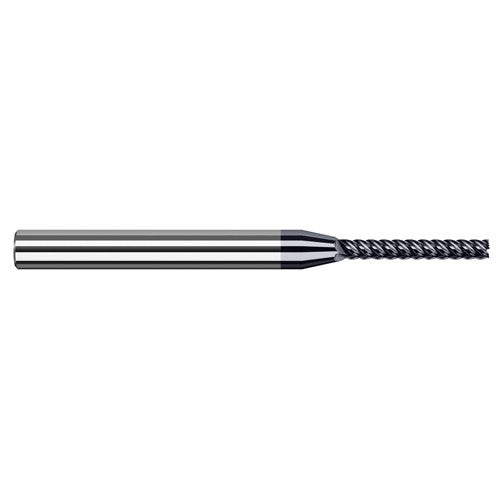 Variable Helix End Mills for Medium Alloy Steels - Finishers - 0.0470″ (3/64″) Cutter Diameter × 0.3750″ (3/8″) Length of Cut Carbide Square End Mill Finisher for Medium Alloy Steels, 5 Flutes, AlTiN Nano Coated - Exact Industrial Supply