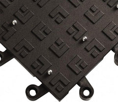 Wearwell - 18" Long x 18" Wide x 7/8" Thick, Anti-Fatigue Modular Matting Solid Grid - Male & Female, 4 Interlocking Sides, Black, For Dry Areas, Series 554 - USA Tool & Supply