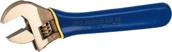 Ampco - 1-5/16" Jaw Capacity, 11" Insulated Adjustable Wrench - Steel, Plain Finish, 10-1/2" OAL - USA Tool & Supply