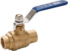 Midwest Control - 3/4" Pipe, Full Port, Brass Full Port Ball Valve - 2 Piece, C x C Ends, Vinyl Coated Metal Handle, 600 WOG, 150 WSP - USA Tool & Supply