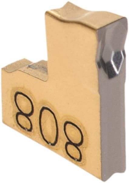 Iscar - TAG1.6 C IC808 Grade, 0.063" Cutting Width, Carbide Cutoff Insert - Neutral Lead Angle, 0.0063" Cnr Rad, TiAlN/AlTiN/TiN Coated, Single End - USA Tool & Supply