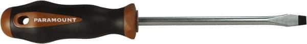 Paramount - Standard Slotted Screwdriver - Round Shank, Ergonomic Handle - USA Tool & Supply