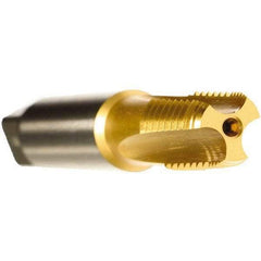 Emuge - TiN Coated, Cobalt, Interrupted Thread Pipe Tap - 3-1/4 Inch Overall Length, 1.38 Inch Thread Length, 0.67 Inch Square Size, Series KEG - USA Tool & Supply