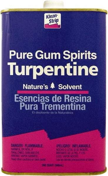 Klean-Strip - 1 Qt Turpentine - 859 gL VOC Content, Comes in Metal Can - USA Tool & Supply