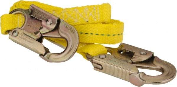PRO-SAFE - 6' Long, 350 Lb Capacity, 1 Leg Locking Snap Hook Harness Lanyard - Polyester Webbing, Locking Snap Hook Anchorage Connection - USA Tool & Supply