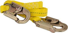 PRO-SAFE - 6' Long, 350 Lb Capacity, 1 Leg Locking Snap Hook Harness Lanyard - Polyester Webbing, Locking Snap Hook Anchorage Connection - USA Tool & Supply