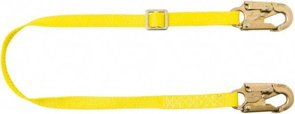 PRO-SAFE - 6' Long, 350 Lb Capacity, 1 Leg Locking Snap Hook Harness Lanyard - Polyester Webbing, Locking Snap Hook Anchorage Connection - USA Tool & Supply