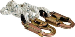 PRO-SAFE - 4' Long, 350 Lb Capacity, 1 Leg Locking Snap Hook Harness Lanyard - 1/2" Diam, Filament Nylon Rope, Locking Snap Hook Anchorage Connection - USA Tool & Supply