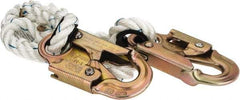 PRO-SAFE - 3' Long, 350 Lb Capacity, 1 Leg Locking Snap Hook Harness Lanyard - 1/2" Diam, Filament Nylon Rope, Locking Snap Hook Anchorage Connection - USA Tool & Supply