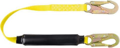 PRO-SAFE - 6' Long, 310 Lb Capacity, 1 Leg Locking Snap Hook Harness Shock Absorbing Lanyard - Polyester Webbing, Locking Snap Hook Anchorage Connection - USA Tool & Supply