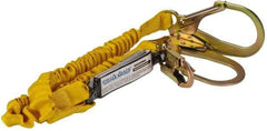 PRO-SAFE - 6' Long, 350 Lb Capacity, 2 Leg Locking Snap Hook Harness Shock Absorbing Lanyard - Polyester Webbing, Locking Rebar Snap Hook Anchorage Connection - USA Tool & Supply