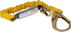 PRO-SAFE - 6' Long, 350 Lb Capacity, 1 Leg Locking Snap Hook Harness Shock Absorbing Lanyard - Polyester Webbing, Locking Rebar Snap Hook Anchorage Connection - USA Tool & Supply