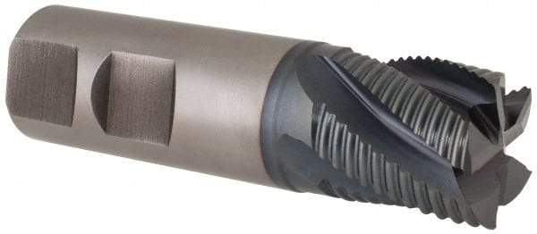 Hertel - 7/8" Diam, Fine Pitch, 7/8" LOC, 5 Flute Cobalt Roughing Square End Mill - TiCN Finish, 3-1/8" OAL, 7/8" Shank Diam, Single End, Centercutting, 30° Helix - USA Tool & Supply