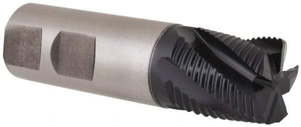 Hertel - 7/8" Diam, Fine Pitch, 7/8" LOC, 5 Flute Cobalt Roughing Square End Mill - TiAlN Finish, 3-1/8" OAL, 7/8" Shank Diam, Single End, Centercutting, 30° Helix - USA Tool & Supply