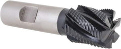 Hertel - 1" Diam, Fine Pitch, 1-1/8" LOC, 6 Flute Cobalt Roughing Square End Mill - TiAlN Finish, 3-3/8" OAL, 3/4" Shank Diam, Single End, Centercutting, 30° Helix - USA Tool & Supply