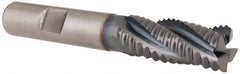 Hertel - 9/16" Diam, Coarse Pitch, 1-3/8" LOC, 4 Flute Cobalt Roughing Square End Mill - TiCN Finish, 3-3/8" OAL, 1/2" Shank Diam, Single End, Centercutting, 30° Helix - USA Tool & Supply