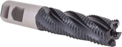 Hertel - 1" Diam, Coarse Pitch, 3" LOC, 5 Flute Cobalt Roughing Square End Mill - TiAlN Finish, 5-1/2" OAL, 1" Shank Diam, Single End, 30° Helix - USA Tool & Supply