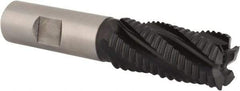 Hertel - 7/8" Diam, Coarse Pitch, 1-7/8" LOC, 5 Flute Cobalt Roughing Square End Mill - TiAlN Finish, 4-1/8" OAL, 3/4" Shank Diam, Single End, 30° Helix - USA Tool & Supply
