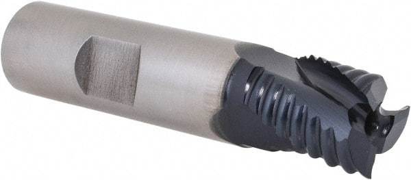 Hertel - 5/8" Diam, Coarse Pitch, 5/8" LOC, 3 Flute Cobalt Roughing Square End Mill - TiAlN Finish, 2-3/4" OAL, 5/8" Shank Diam, Single End, 30° Helix - USA Tool & Supply