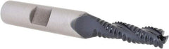 Hertel - 1/4" Diam, Coarse Pitch, 7/8" LOC, 3 Flute Cobalt Roughing Square End Mill - TiAlN Finish, 2-11/16" OAL, 3/8" Shank Diam, Single End, 30° Helix - USA Tool & Supply