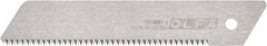 Olfa - 1 Piece Steel Serrated Blade - 142mm OAL, 5-37/64" Blade Length, 0.02" Blade Thickness - USA Tool & Supply